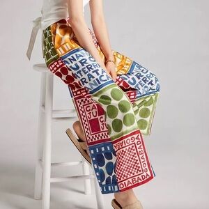 Farm Rio Cropped Wide-Leg Pants